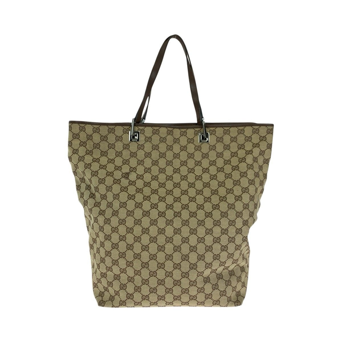 Gucci GG Canvas Leather Tote Bag