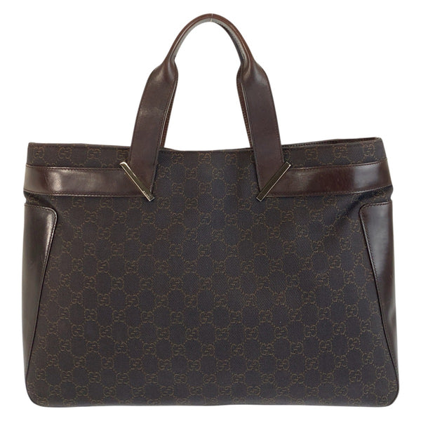 Gucci GG Canvas Leather Tote Bag