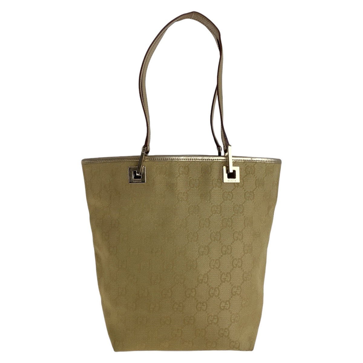 Gucci GG Canvas Leather Tote Bag