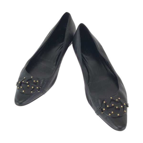 Gucci Interlocking G Studs Leather Pumps