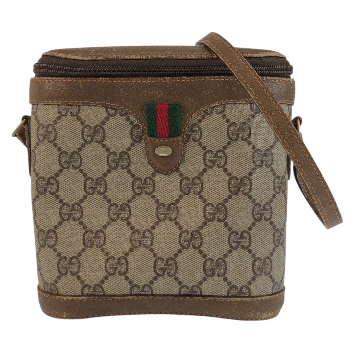Gucci GG Supreme Canvas Leather Shoulder Bag