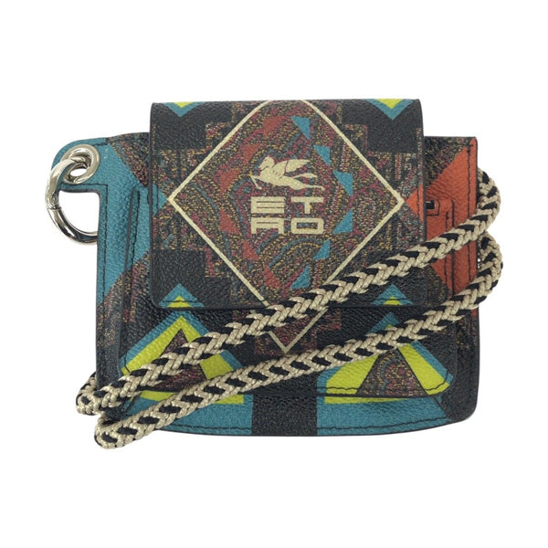 Etro PVC Leather Coin Case Neck Wallet Mini Pouch