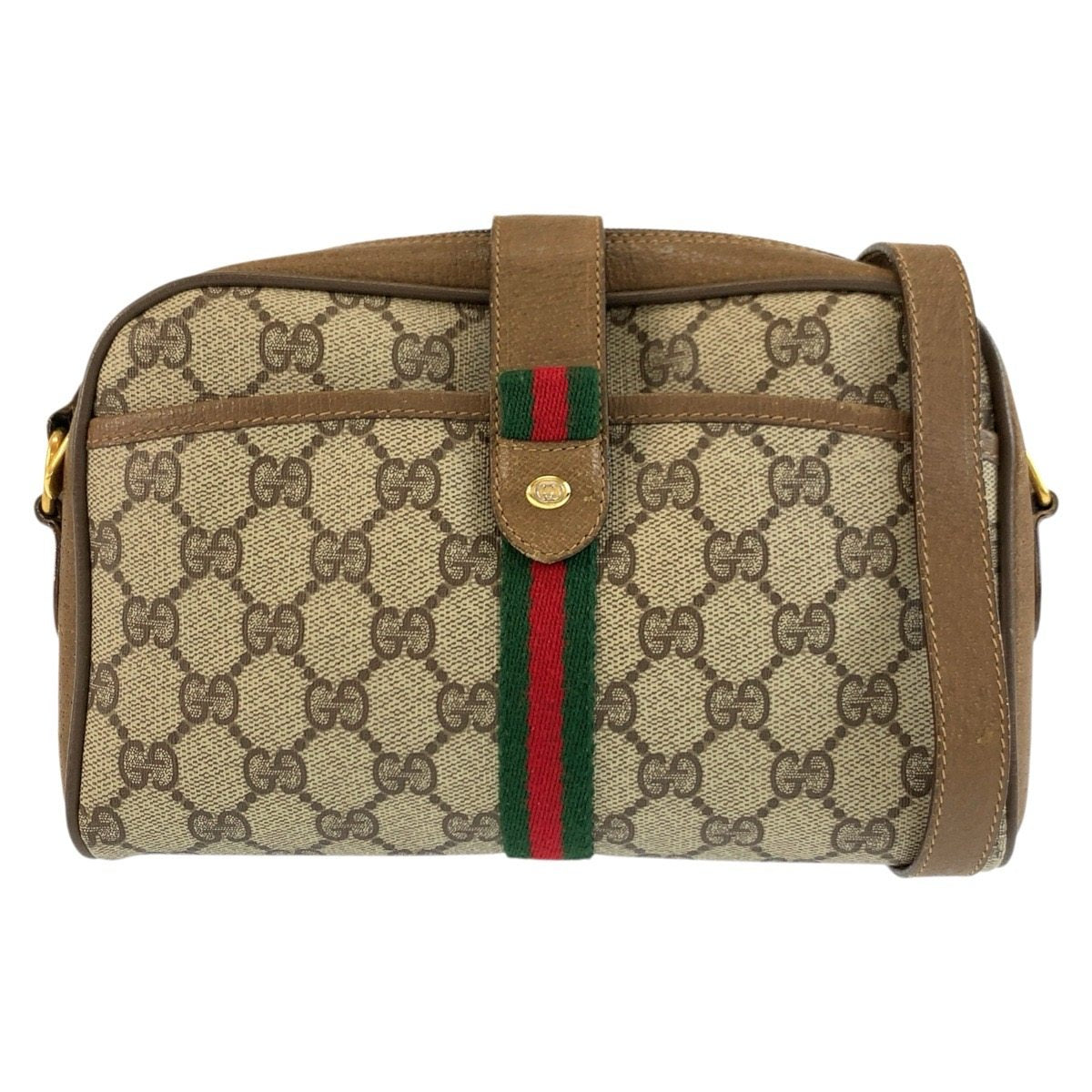 Gucci GG Supreme Canvas Leather Shoulder Bag