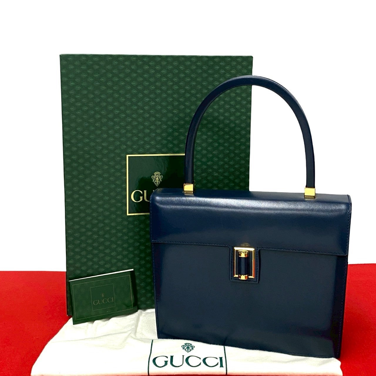 Gucci Old Gucci GG Logo Leather Handbag