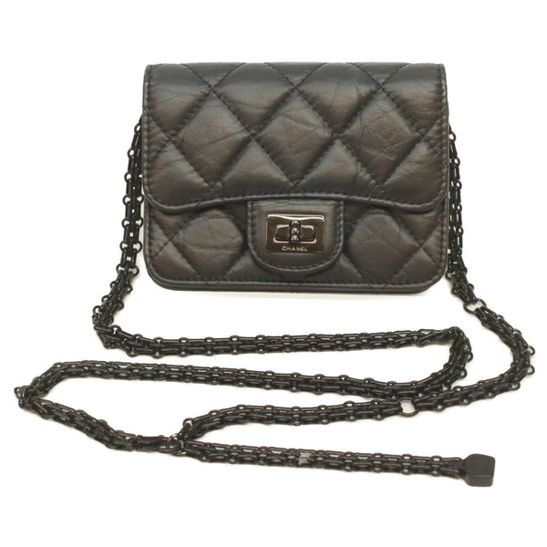 Chanel 2.55 Vintage Calf Card Case Chain Mini Shoulder Bag