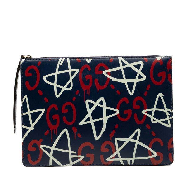 Gucci GG Ghost Leather Clutch Bag