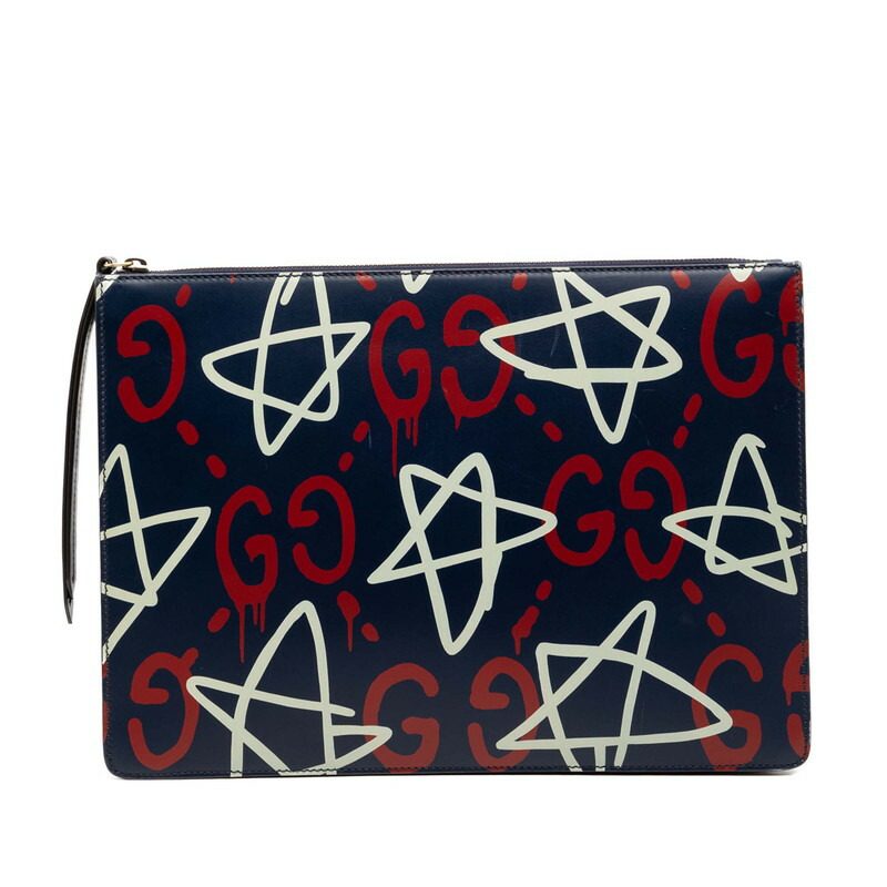 Gucci GG Ghost Leather Clutch Bag