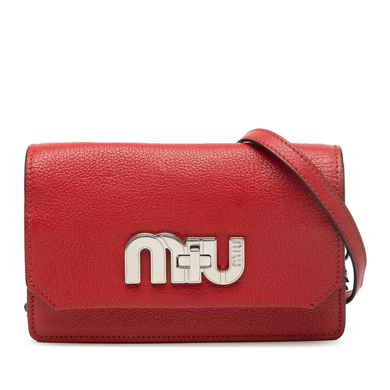 Miu Miu Madras Leather Chain Shoulder Bag