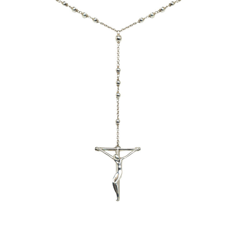 Silver Rosary Chain Necklace