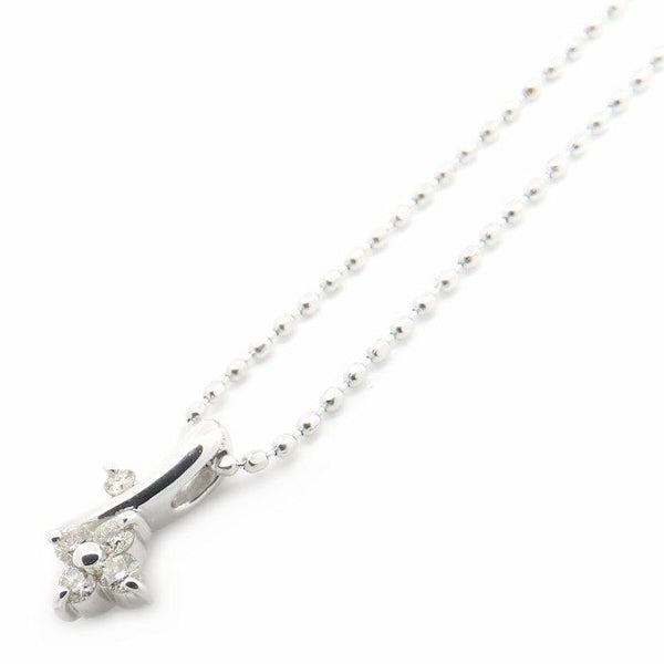 Au750 White Gold Diamond Flower Pendant Necklace