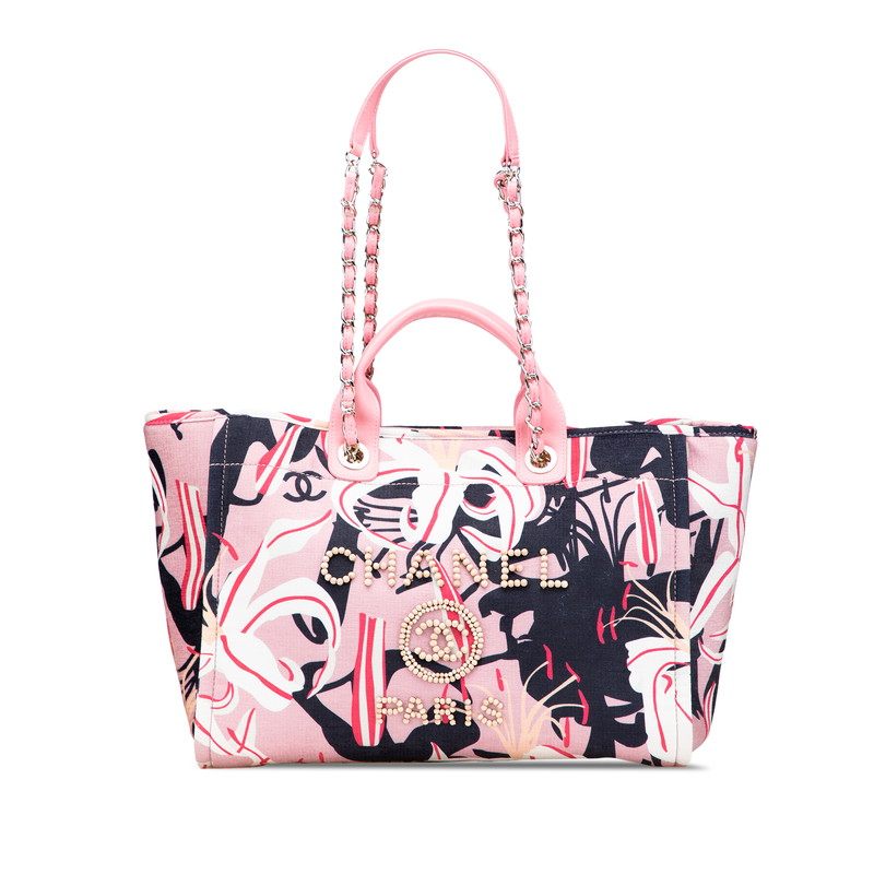 Chanel Deauville Velour Leather Handbag