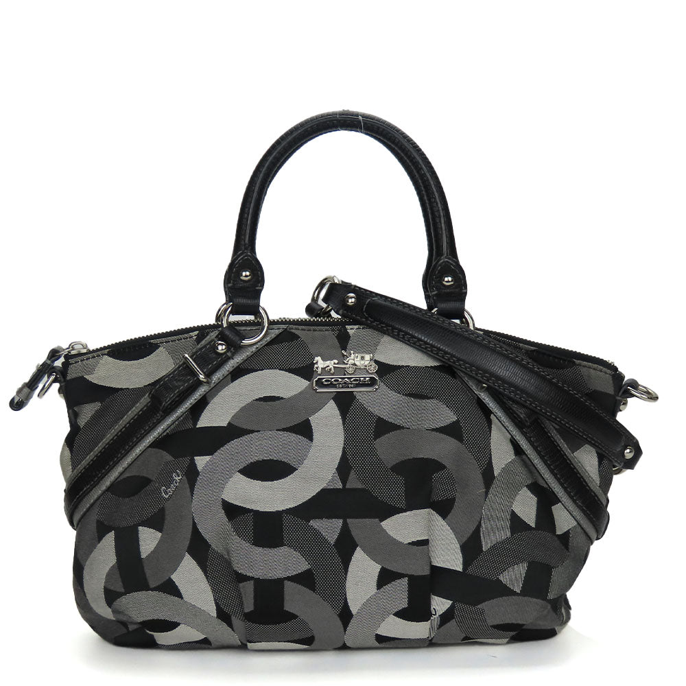Coach Op art Canvas Leather 2way Bag
