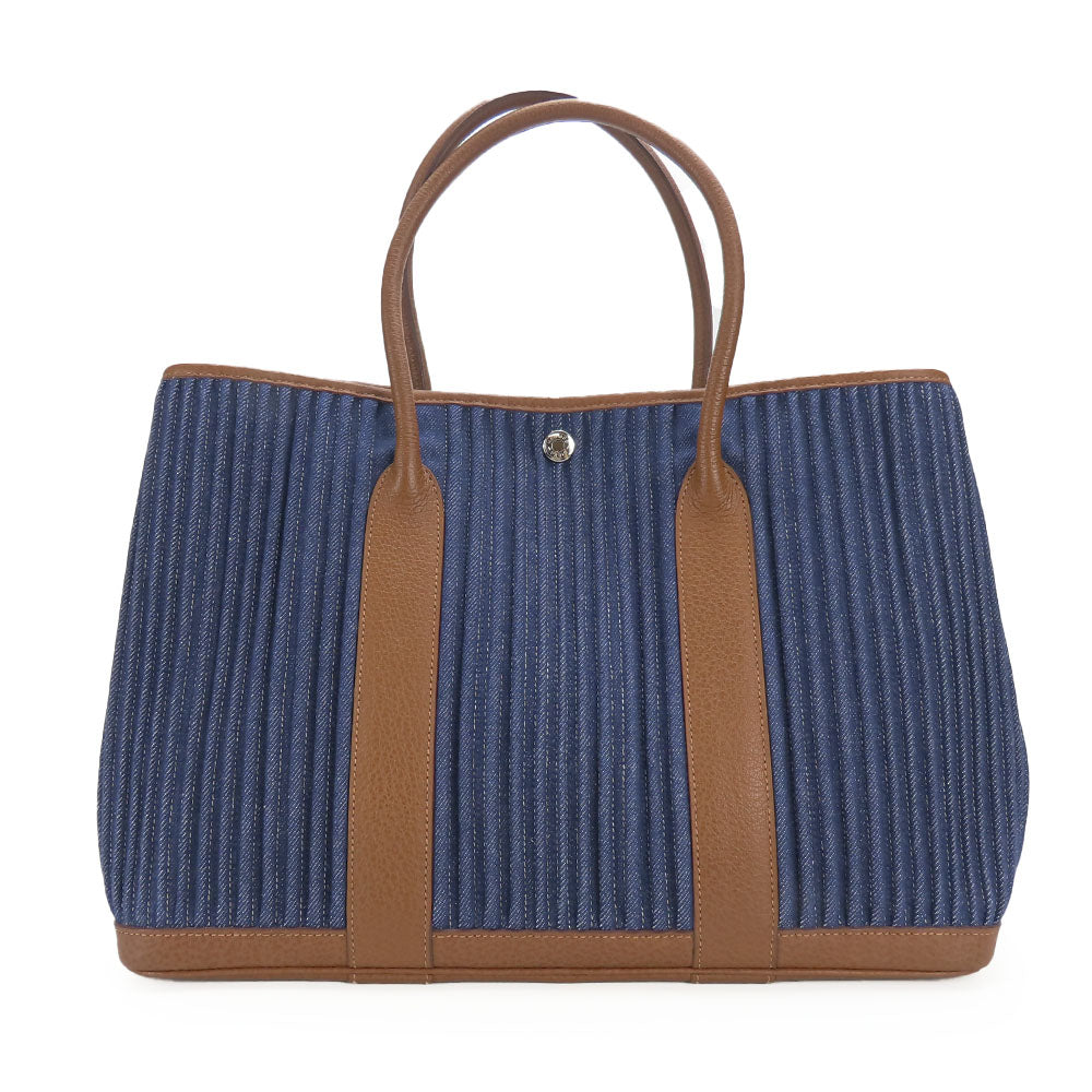 Hermès Garden Party PM Denim Leather Tote Bag