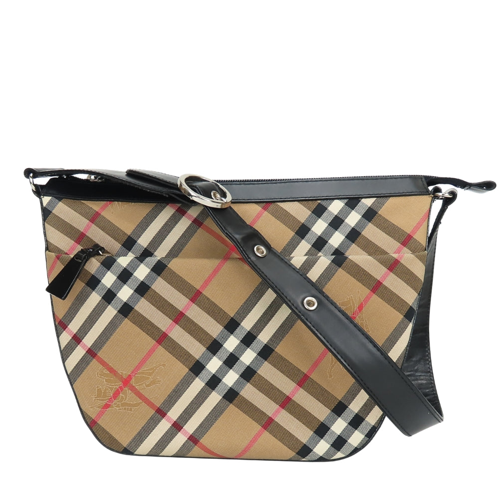 Burberrys Check Canvas Shoulder Bag