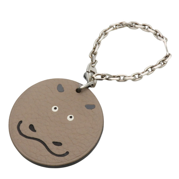 Hermes Hippopotamus Leather Silver Charm