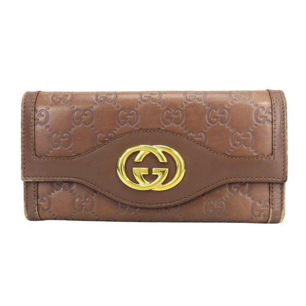 Gucci Interlocking G Sima Leather Long Wallet