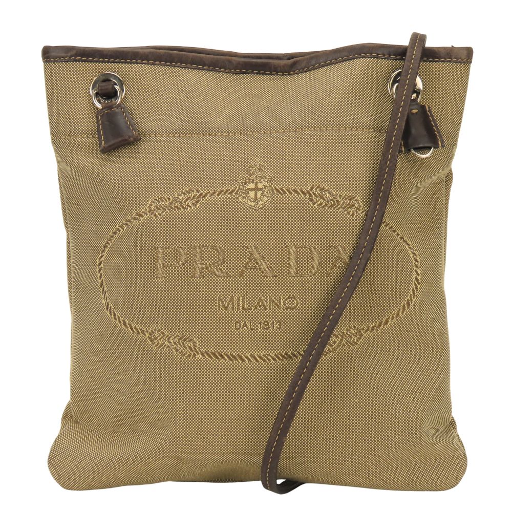 Prada Canvas Leather Shoulder Bag