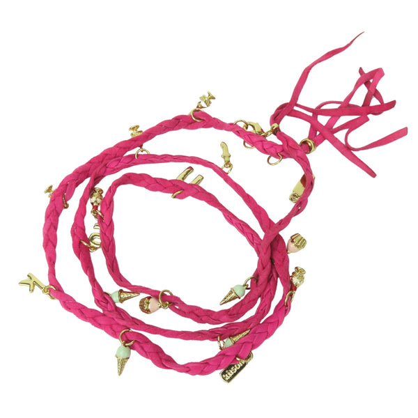 kitson Braid Leather Metal Bracelet