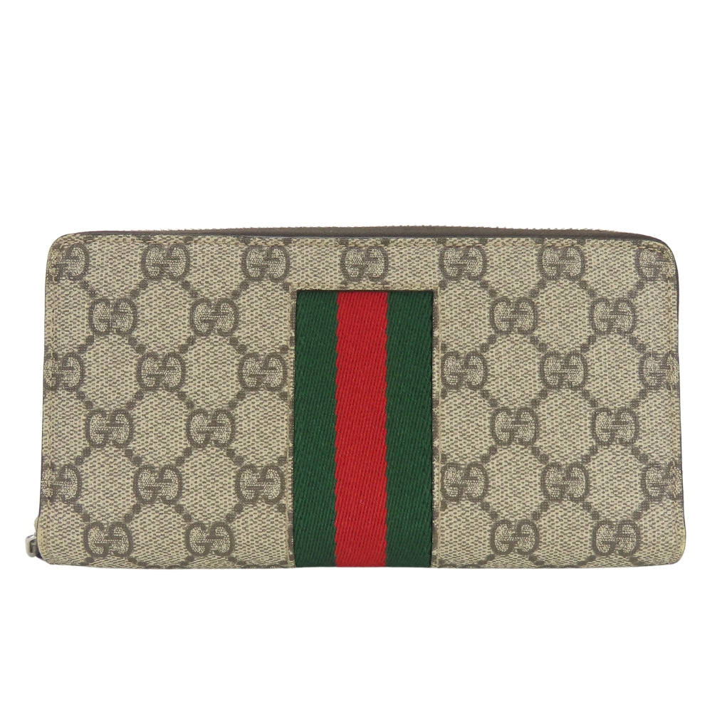 Gucci GG Supreme Canvas Long Zip Around Wallet