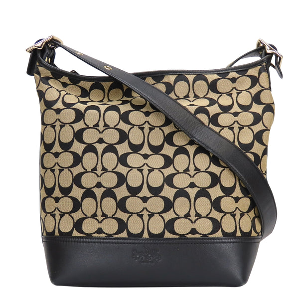 COACH Signature Canvas Leather Shoulder Bag