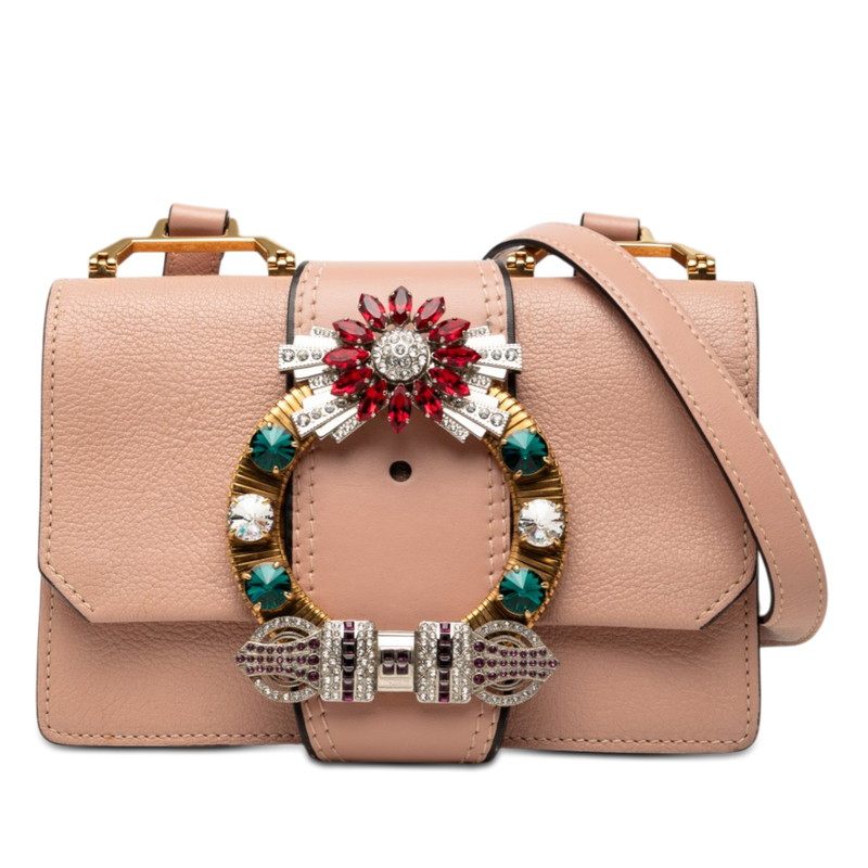 Miu Miu Madras Leather Shoulder Bag