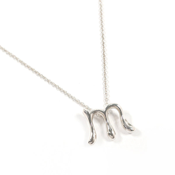 Tiffany & Co. Alphabet Letter M Elsa Peretti Silver Necklace