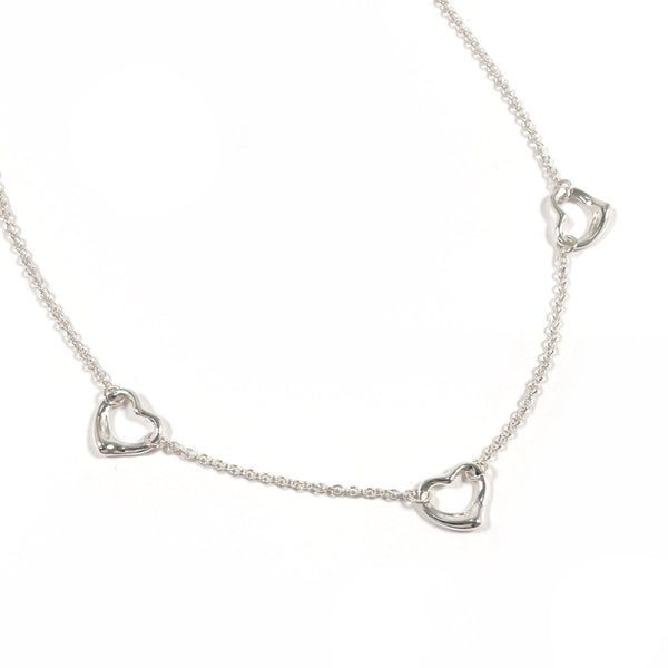 Tiffany & Co. Triple Open Heart Elsa Peretti Silver Necklace