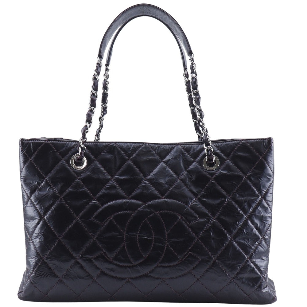 Chanel Grand Shopping Tote Patent Leather Chain Tote