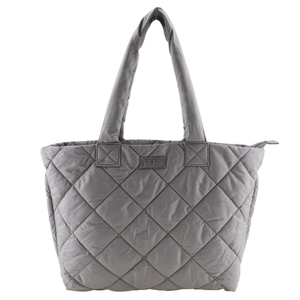 Folli Follie Quilted Nylon Tote Bag Gray