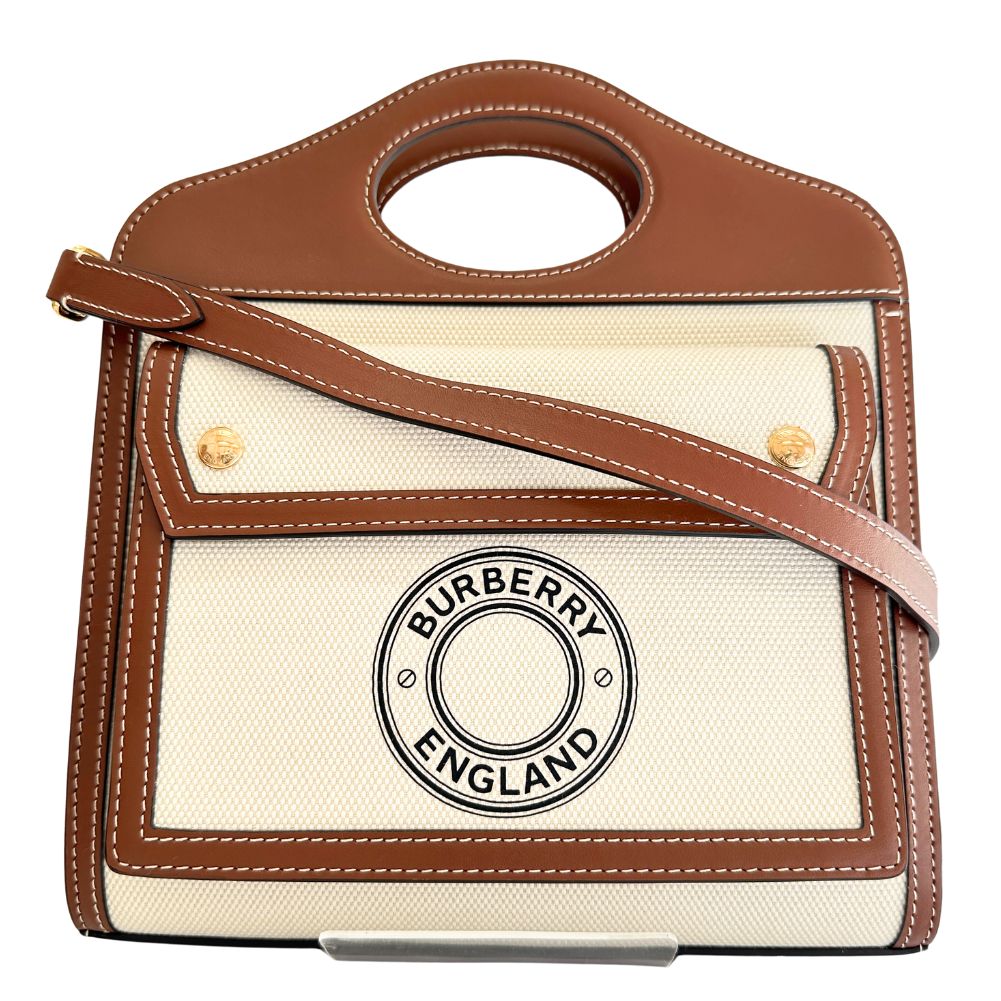 Burberry Pocket Bag Canvas Calf 2way Bag