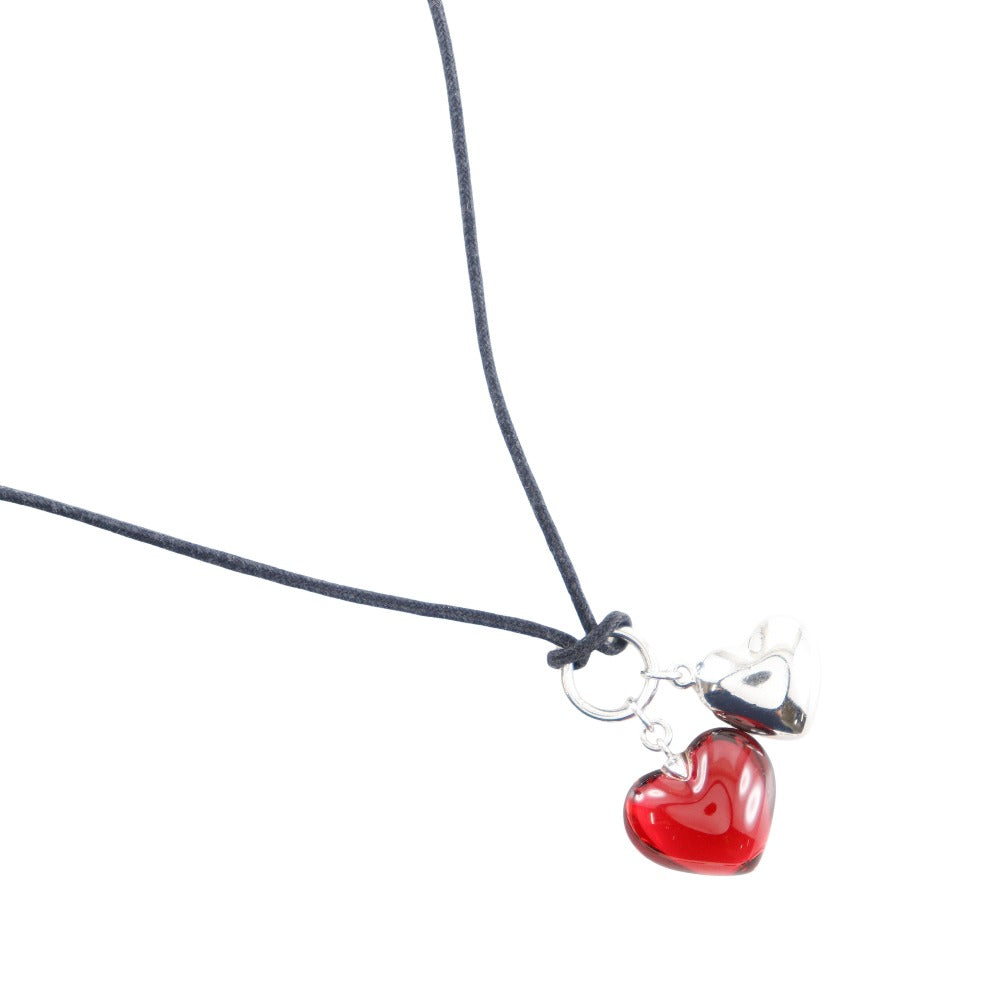 Baccarat Double Heart Silver 925 Choker