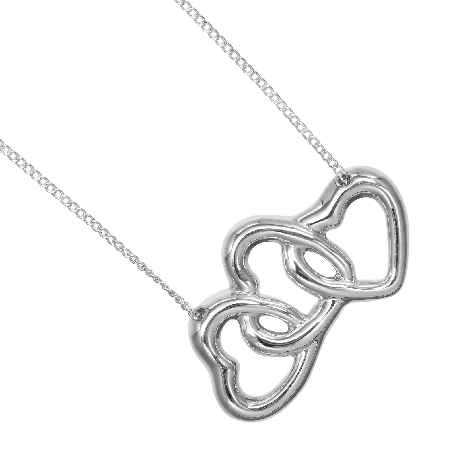 Tiffany&Co. Triple Heart Silver 925 Necklace