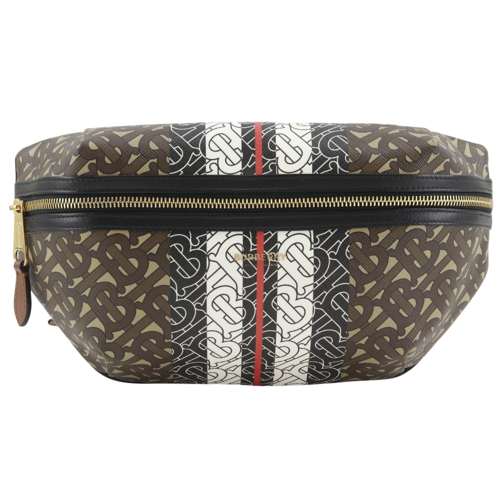 Burberry TB Monogram Stripe E Canvas Belt Bag