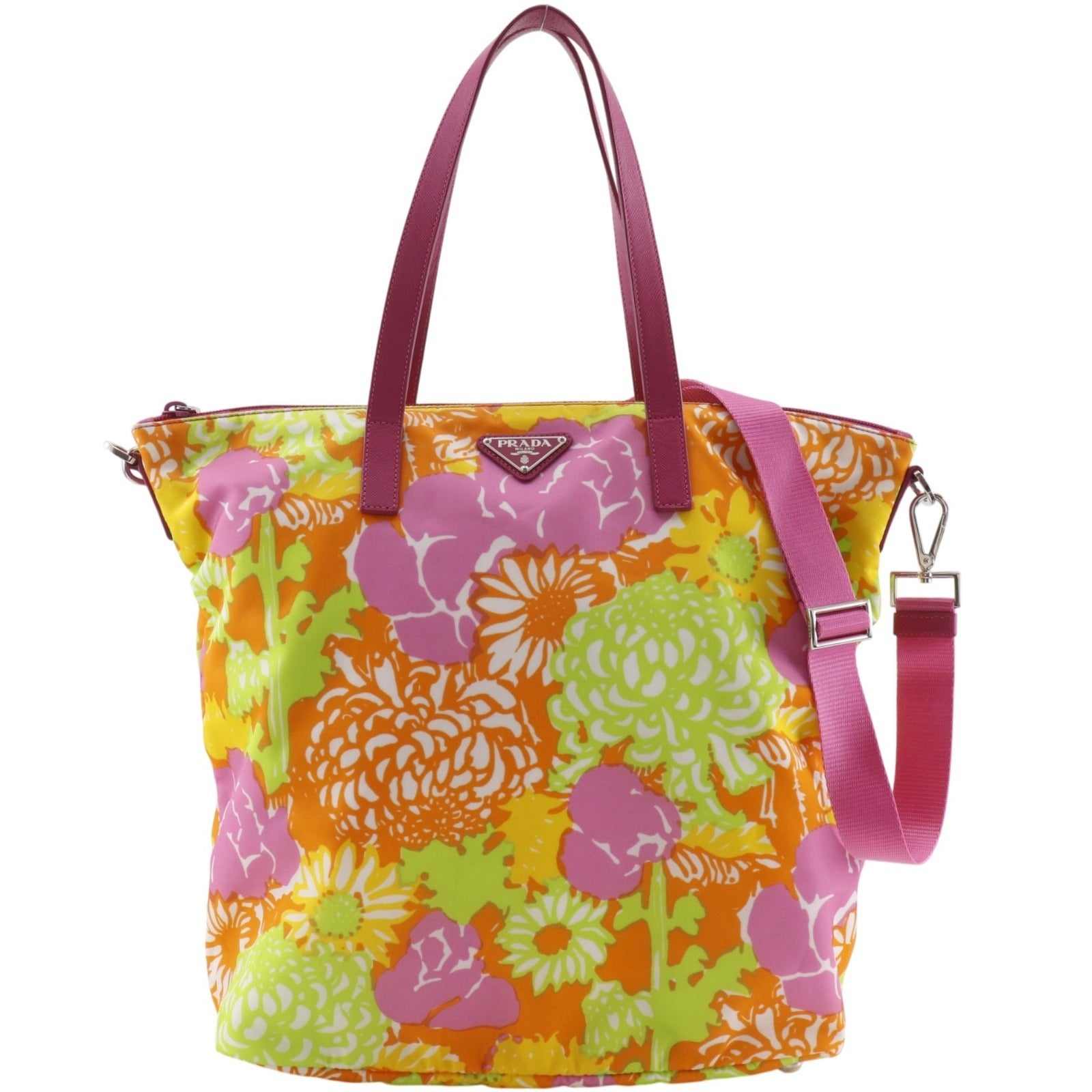 Prada Floral Nylon Tote Bag