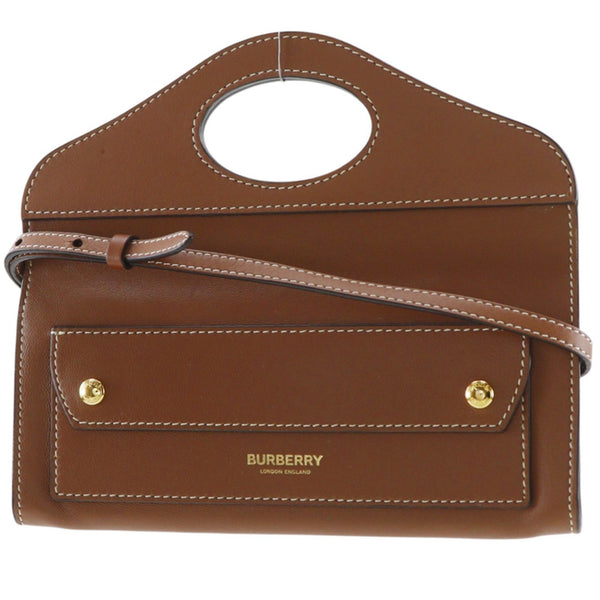 Burberry Pocket Clutch Leather 2way bag
