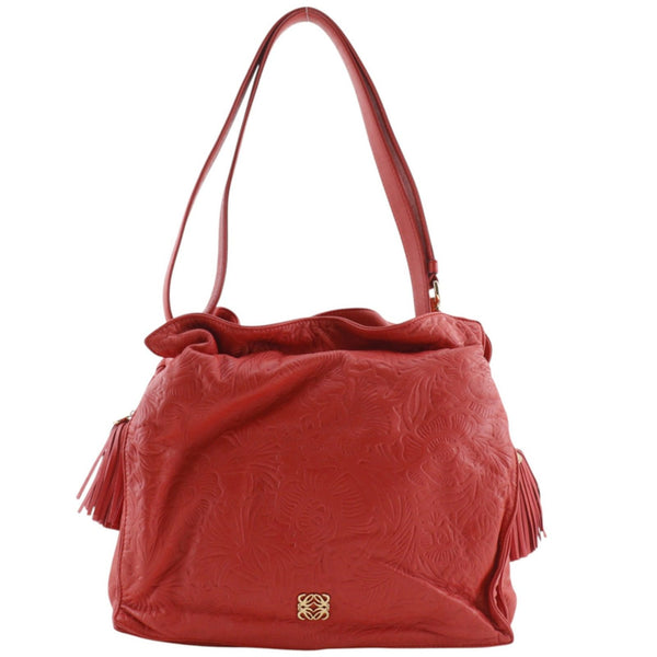 Loewe Flamenco Embossed Leather Shoulder Bag