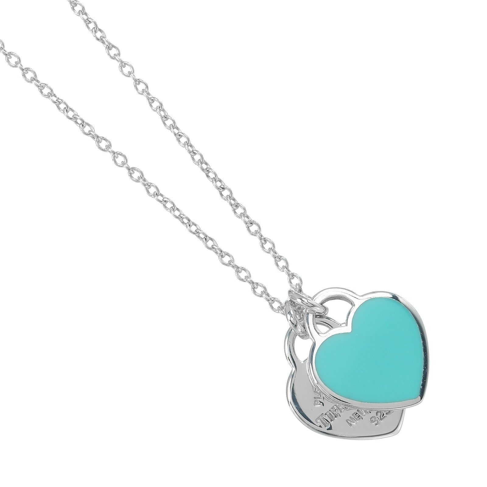 Tiffany Return to Tiffany Double Heart Silver 925 Necklace