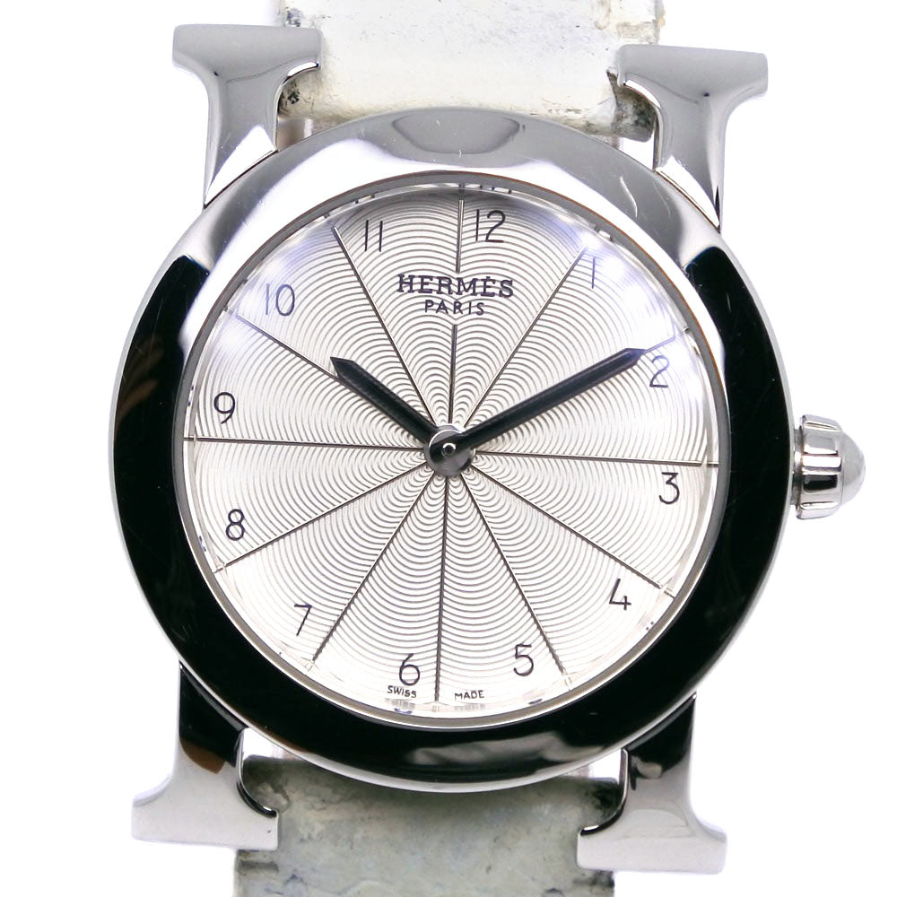 Hermes H Watch Stainless Steel Leather Quartz