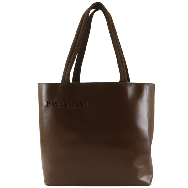 Prada Logo Leather Tote Bag