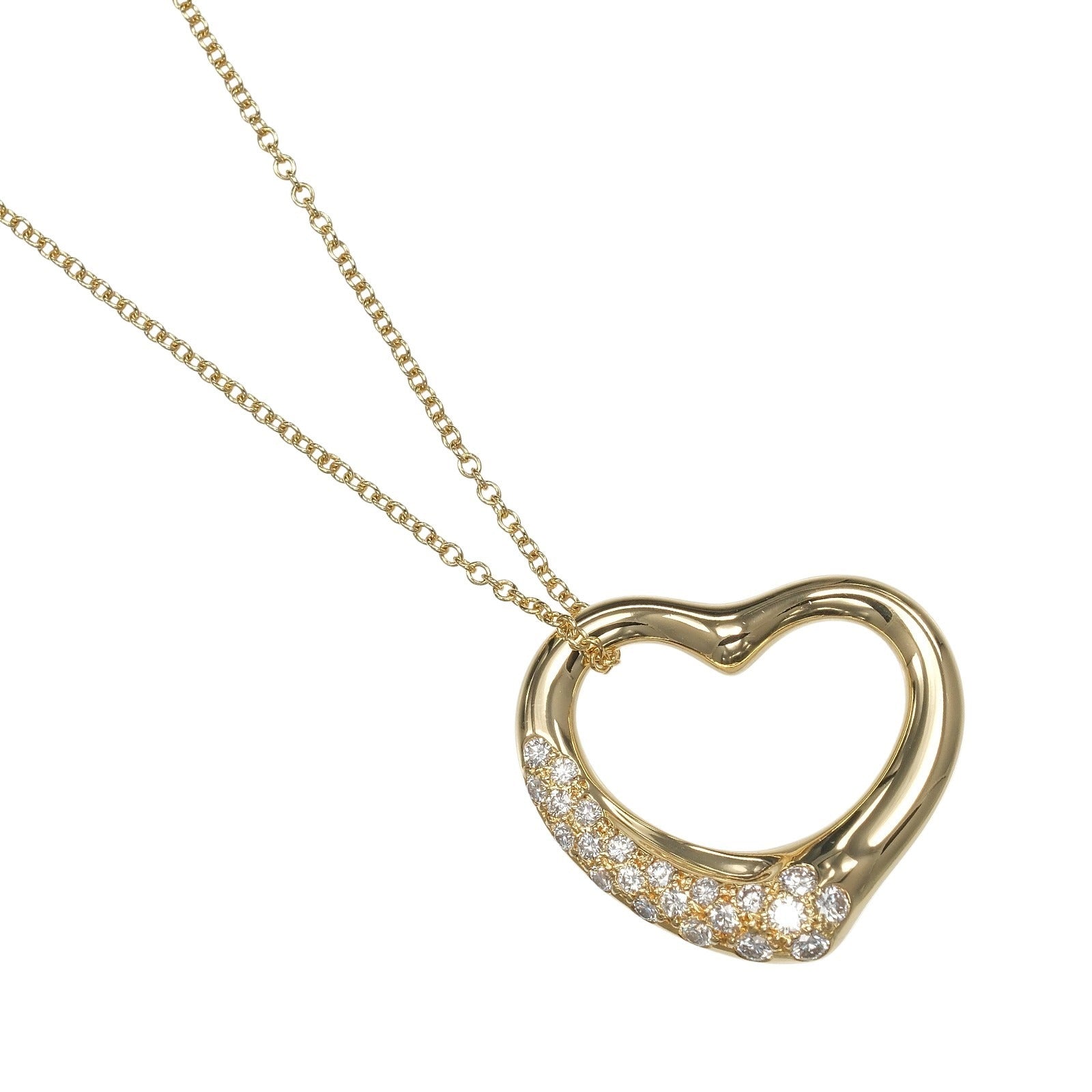 TIFFANY&Co. Open Heart Au750 Diamond Necklace