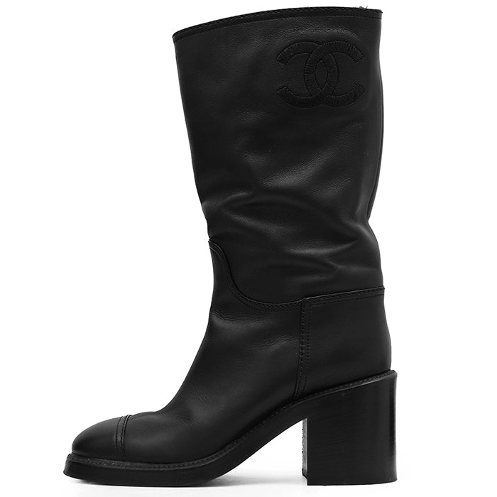 Chanel Embroidery Leather Boots