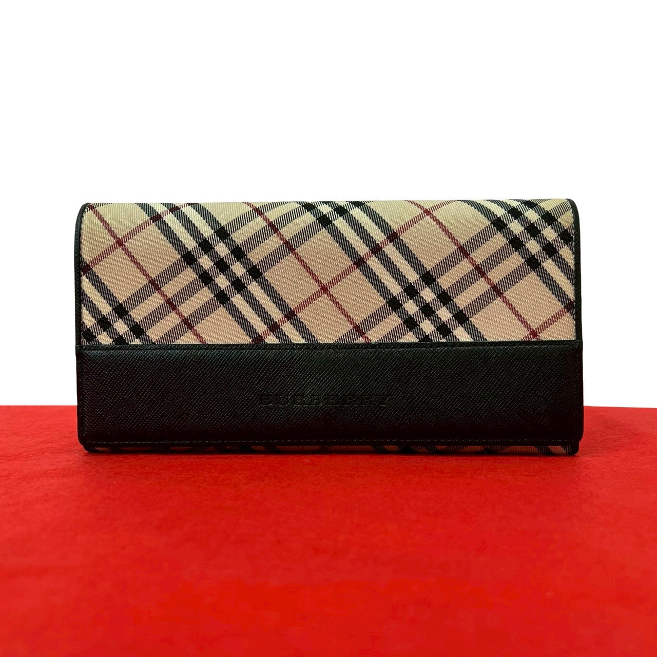Burberry Leather Canvas Long Wallet