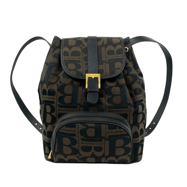 Burberry Classic Logo Canvas Leather Backpack