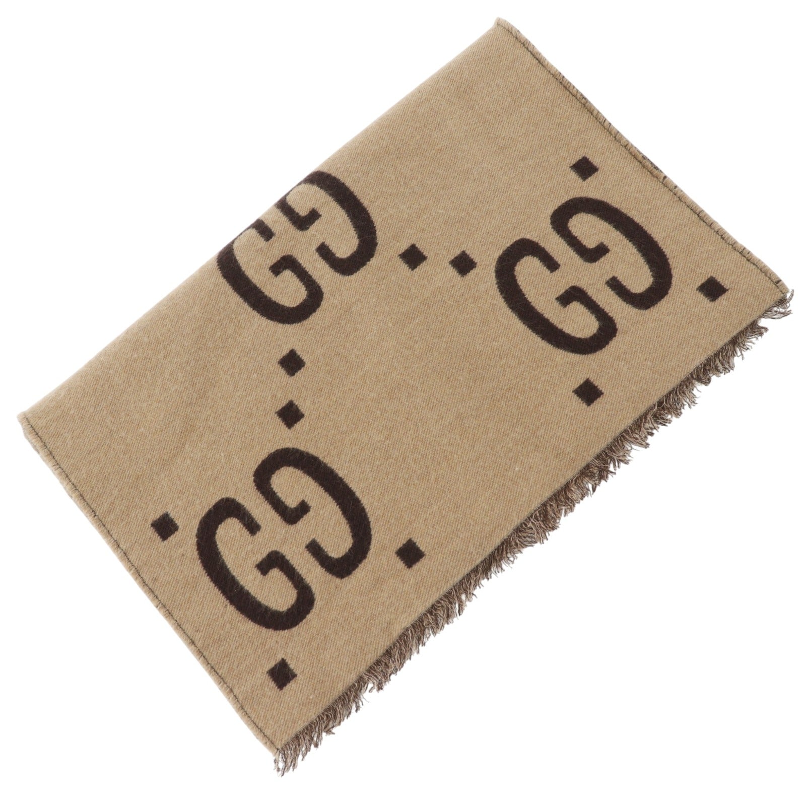 Gucci GG Jacquard Wool Silk Scarf