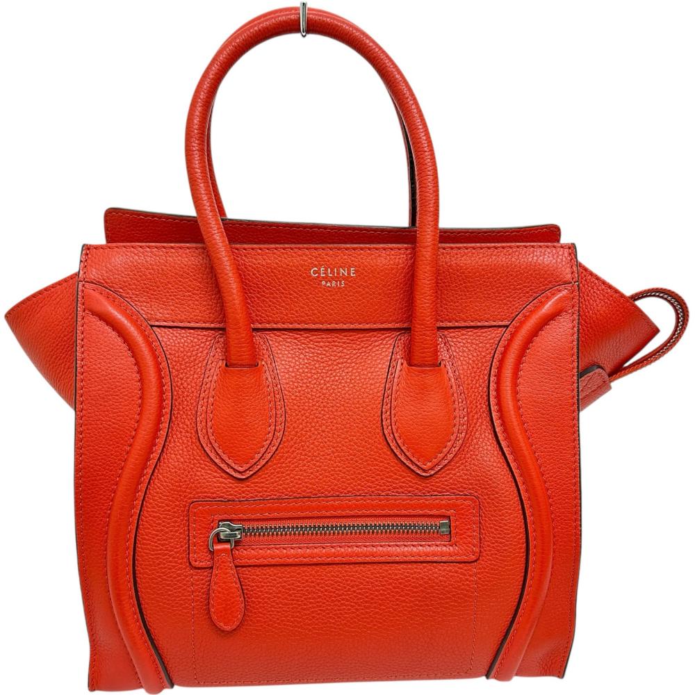 Celine Luggage Micro Shopper Leather Handbag