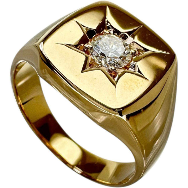 Au750 Diamond Signet Ring