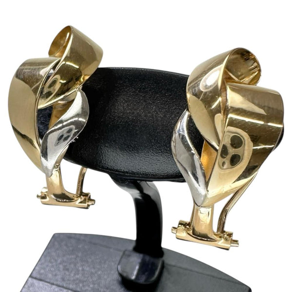 Au750 Pt900 Combo Design Earrings