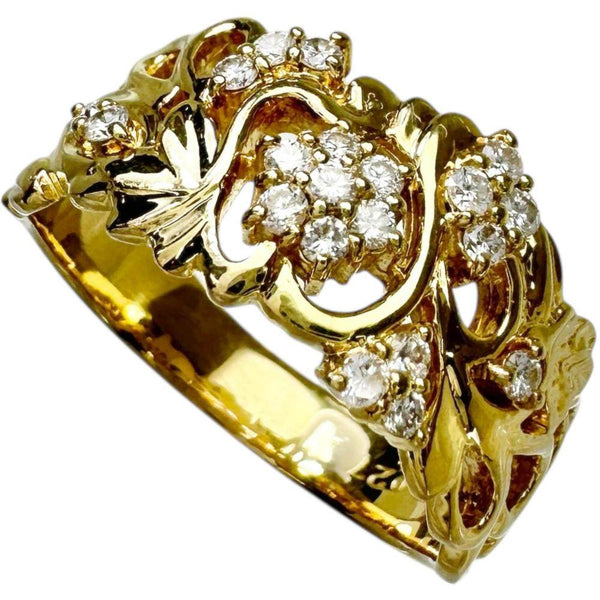 Au750 Flower Diamond Ring