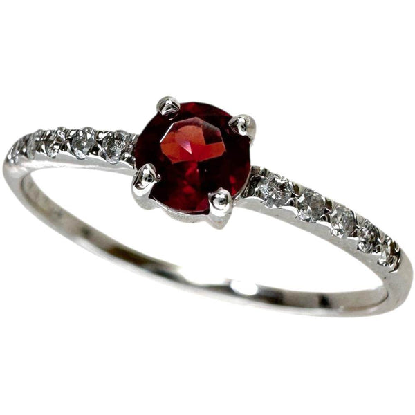 Au750 Garnet Diamond Ring