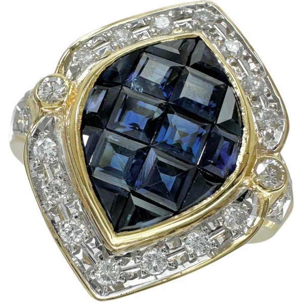 Au750 Platinum Sapphire Diamond Ring